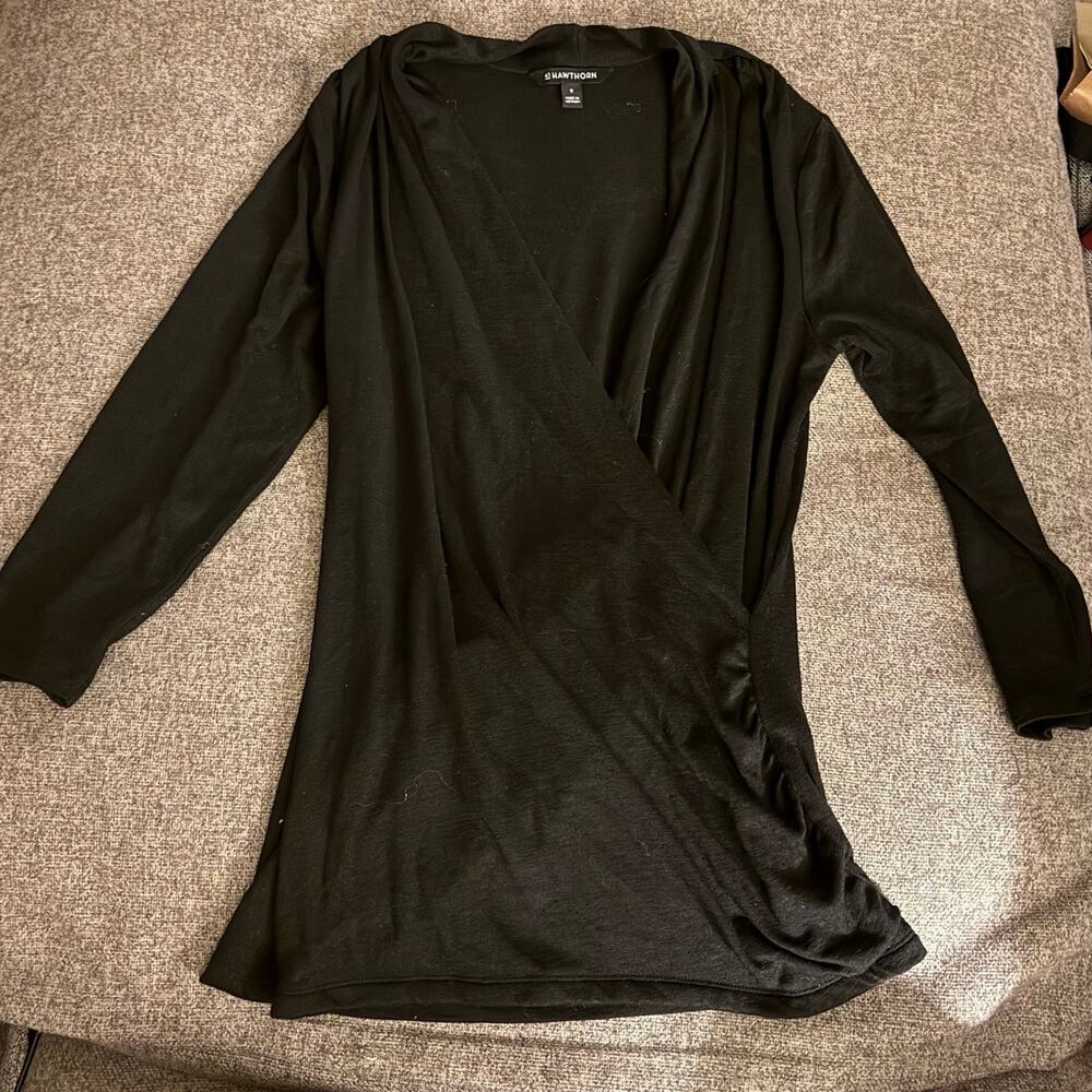 Stitch Fix 41 Hawthorn Henri Surplice Wrap Ruched Knit Top Medium